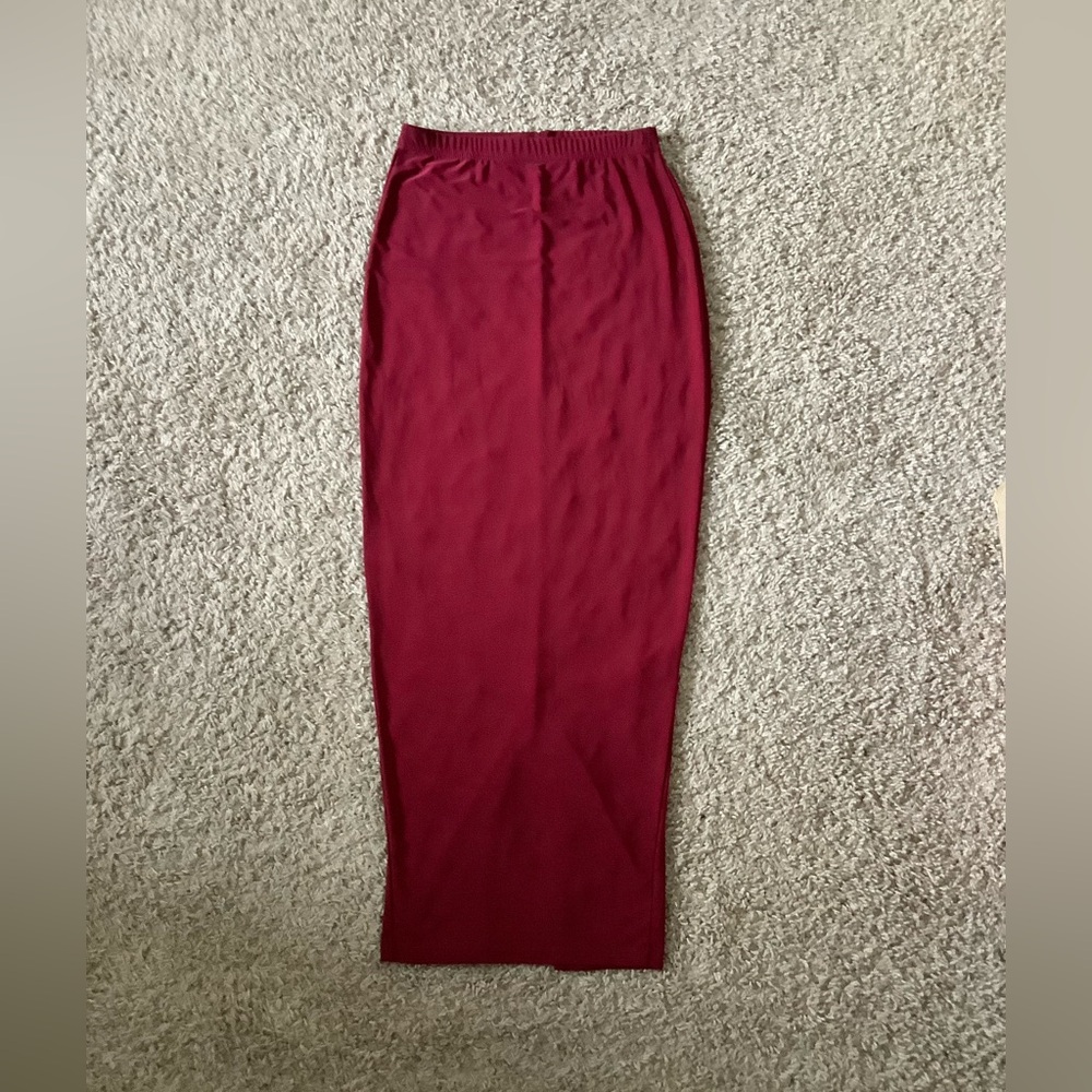 Boohoo Deep Red Maxi Skirt